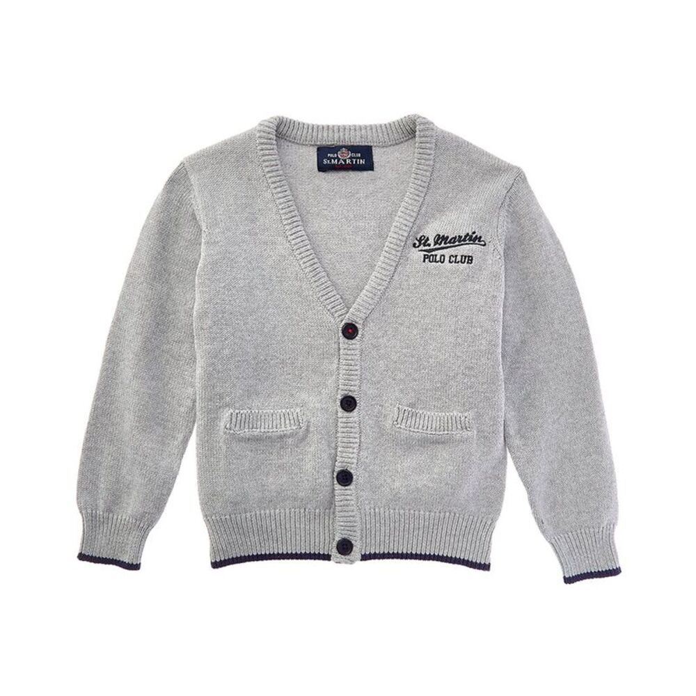 Polo Club St. Martin Boys  Finezza 7 Con Ricamo Cardigan, Gray
